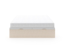 Lit coffre 140x200 en tissu grainé ALOE - Crème - 7