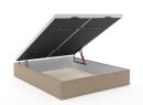 Lit coffre 140x200 en tissu grainé ALOE - Beige - 9