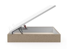 Lit coffre 140x200 en tissu grainé ALOE - Beige - 8