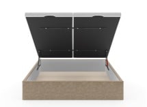 Lit coffre 140x200 en tissu grainé ALOE - Beige - 10