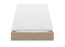 Lit coffre 140x200 en tissu grainé ALOE - Beige - 11