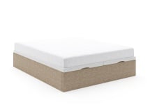 Lit coffre 140x200 en tissu grainé ALOE - Beige - 6