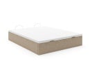 Lit coffre 140x200 en tissu grainé ALOE - Beige - 13