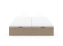Lit coffre 140x200 en tissu grainé ALOE - Beige - 14
