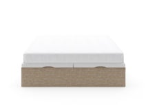 Lit coffre 140x200 en tissu grainé ALOE - Beige - 7