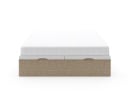 Lit coffre 140x200 en tissu grainé ALOE - Beige - 7
