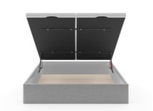 Lit coffre 140x200 en tissu grainé ALOE - Gris clair - 9