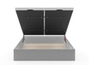 Lit coffre 140x200 en tissu grainé ALOE - Gris clair - 9