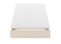 Lit coffre 160x200 en tissu grainé ALOE - Crème - 9