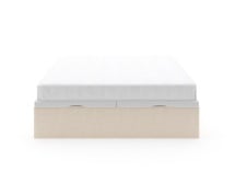 Lit coffre 160x200 en tissu grainé ALOE - Crème - 12