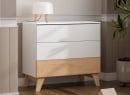Commode 3 tiroirs HAXO – Blanc/Pin Nateo Concept - 1