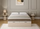Lit coffre 140x200 en tissu grainé ALOE - Crème - 3