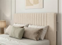 Tête de lit matelassée en tissu grainé ALOE - Crème - 1