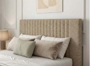 Gewatteerd hoofdeinde in gestructureerde stof ALOE - Beige