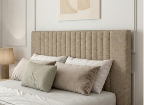 Quilted headboard in ALOE textured fabric - Beige