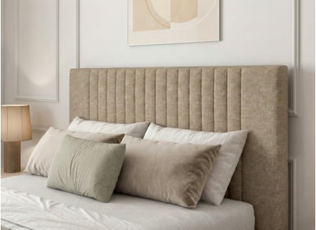 Tête de lit matelassée en tissu grainé ALOE - Beige - 1