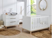 Lit bébé évolutif 70x140 VOLT – Blanc/Hêtre - 4