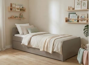 Letto estraibile 90x190 LEVIS Lino + 2 materassi