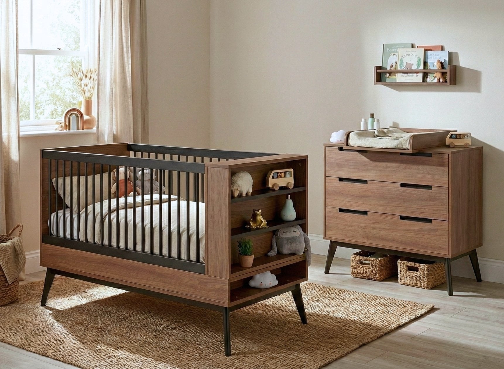 Chambre bébé Duo VINTAGE – Noyer - 1