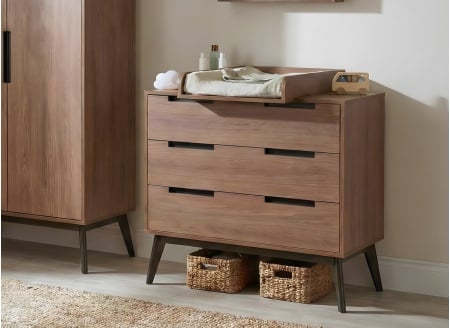 Wickelaufsatz für VINTAGE Kommode – Nussbaum