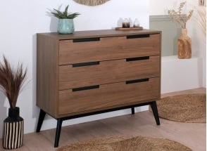 Commode 3 tiroirs VINTAGE – Noyer