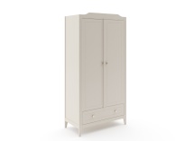Armoire 2 portes 1 tiroir ÉLORIA - Crème - 5