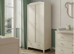 ÉLORIA 2-Door 1-Drawer Wardrobe - Cream