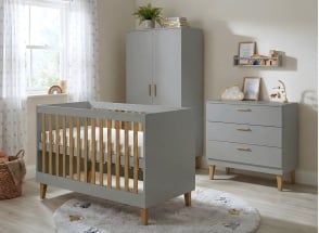 Chambre bébé complète DREAM - Gris/Chêne