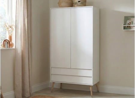 Armoire 2 portes 2 tiroirs BOSQUE - Blanc - 1