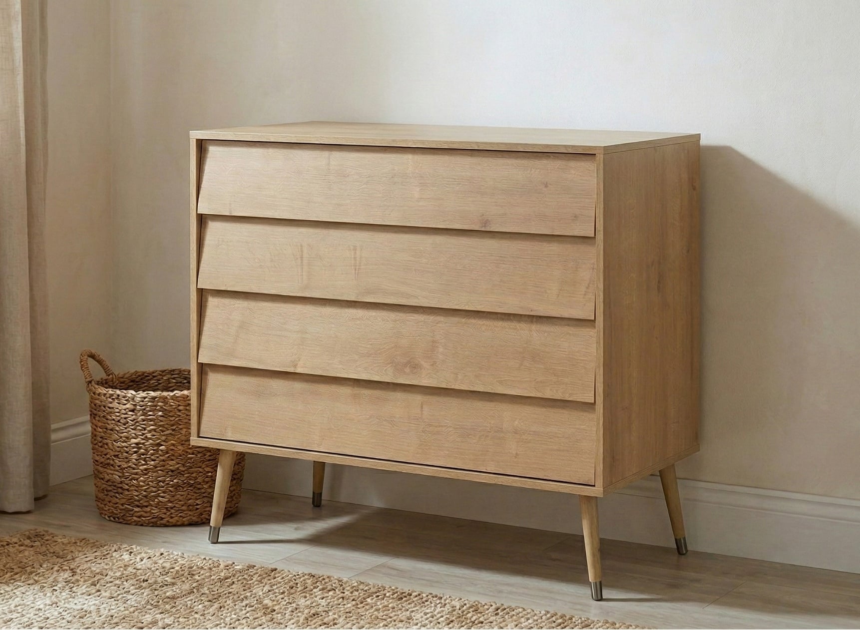 BOSQUE Oak 4-drawer baby dresser - Practical and healthy BOSQUE Oak 4-drawer baby dresser - Practical and healthy