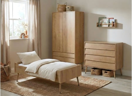 Complete BOSQUE Baby Bedroom Set - Vintage Oak