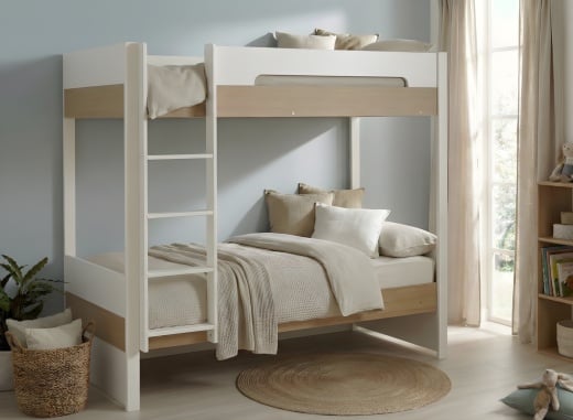 Letto a castello 90x200 PRADO – Bianco/Rovere