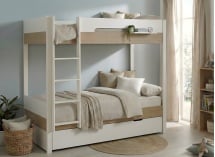 Lit superposé 90x200 PRADO - Blanc/Chêne 2