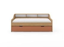 Lit gigogne avec rangement AEL - Chêne/Terracotta - 8