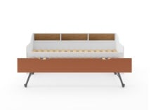 Lit gigogne avec rangement AEL - Blanc/Terracotta - 10