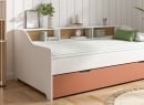 Lit gigogne avec rangement AEL - Blanc/Terracotta - 5