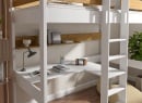 Lit mezzanine avec bureau EDGAR - Blanc/Chêne - 3