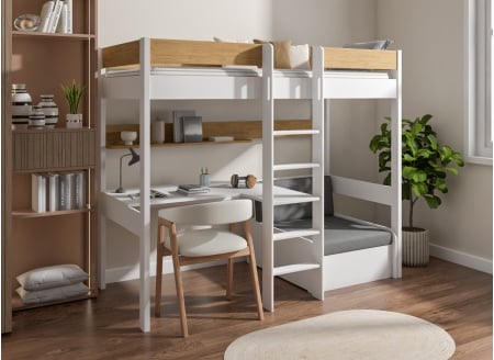 Lit mezzanine avec bureau et fauteuil EDGAR - 1