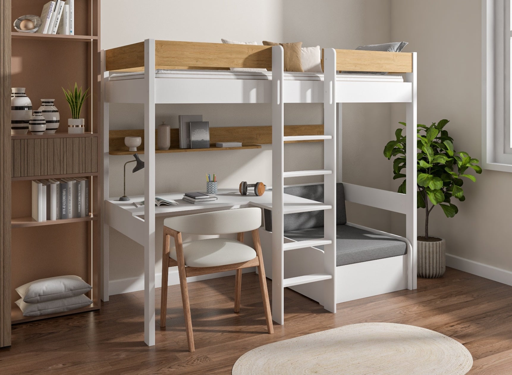 Lit mezzanine avec bureau et fauteuil EDGAR - 1