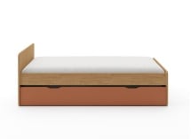 Lit gigogne 90x200 HECTOR - Chêne/Terracotta - 4