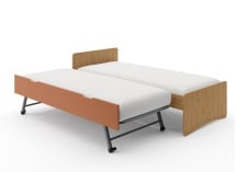 Lit gigogne 90x200 HECTOR - Chêne/Terracotta - 5