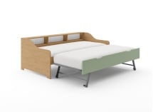 Lit gigogne avec rangement 90x200 AEL - Chêne/Vert - 7
