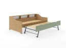 Lit gigogne avec rangement 90x200 AEL - Chêne/Vert - 10