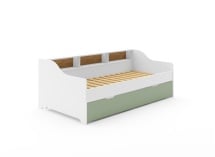 Lit gigogne avec rangement 90x200 AEL - Blanc/Vert - 6