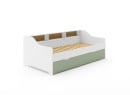 Lit gigogne avec rangement 90x200 AEL - Blanc/Vert - 6