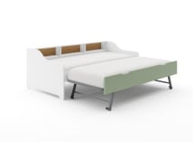 Lit gigogne avec rangement 90x200 AEL - Blanc/Vert - 8