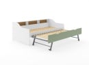 Lit gigogne avec rangement 90x200 AEL - Blanc/Vert - 7