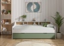 Lit gigogne avec rangement 90x200 AEL - Blanc/Vert - 3