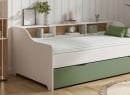 Lit gigogne avec rangement 90x200 AEL - Blanc/Vert - 5