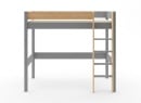 Lit mezzanine 90x190cm en pin massif HOYA Gris - 6